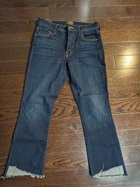 Women's Dark Blue Raw Hem Jeans